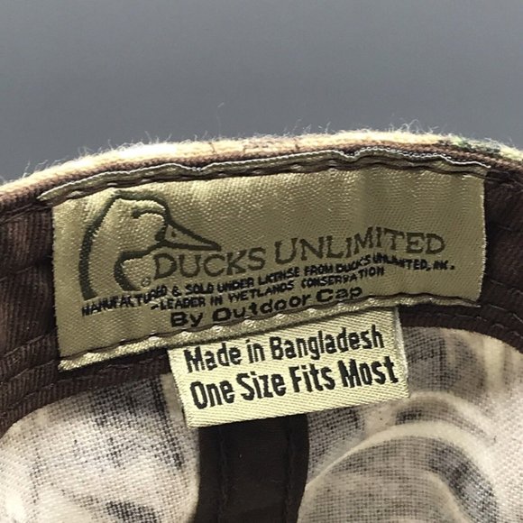 Ducks Unlimited Camo Hat Adjustable Cap DU Leader 2014 Mossy Oak Blades Mens EUC - Picture 6 of 6